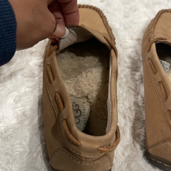 UGG Australia Tan Sheepskin Leather Driving Moccasin Seafoam Flats Size 5 in tan - Picture 6 of 12
